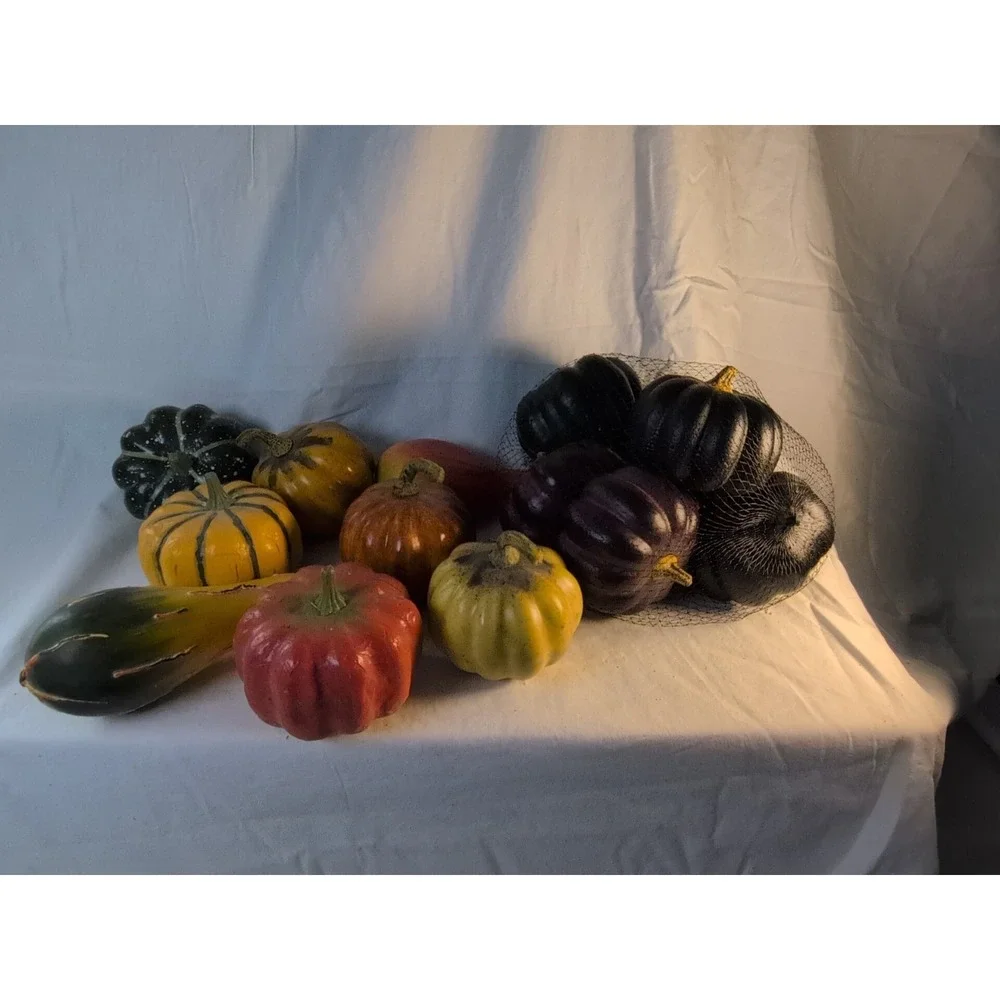 Assorted Artificial Fall Gourds & Mini Pumpkins Lot – Autumn Harvest Decor Mixed